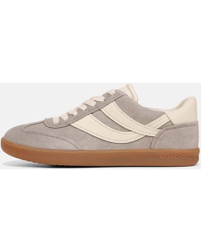 Vince Oasis Suede And Leather Sneaker, Hazelstone Gray, Size 8 - White