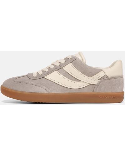 Vince Oasis Suede And Leather Sneaker, Hazelstone Gray, Size 8 - White