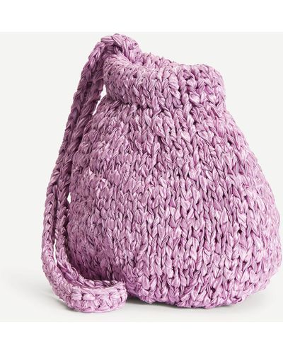 Vince Shiny Tape Hand-knit Bag - Pink