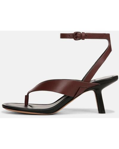 Vince Julian Leather Heeled Sandal, Oxblood Red, Size 8.5 - White