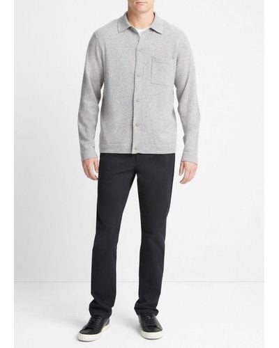 Vince Cashmere Sweater Shirt, Gray, Size Xxl