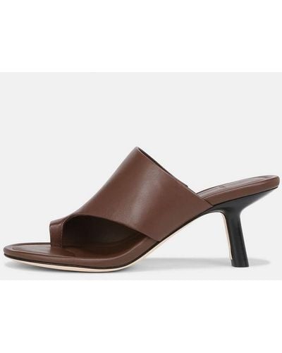 Vince Jasper Leather Heeled Sandal, Maple Wood, Size 8 - Brown