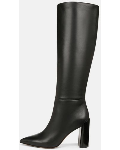Vince Pilar Leather Wide-calf Knee Boot, Black, Size 10