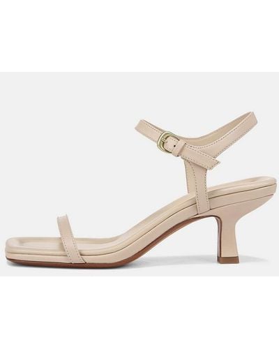 Vince Coco Leather Heeled Sandal, Birch Sand, Size 9.5 - Natural
