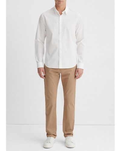 Vince Cotton Long Sleeve Shirt, Optic White, Size Xl