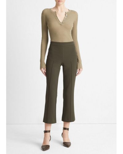 Vince Mid Rise Pintuck Crop Flare Pants