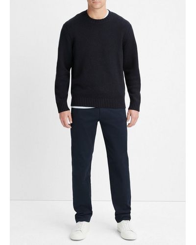 Vince Wool-cashmere Relaxed Crew Neck Jumper, Blue, Size L - Black