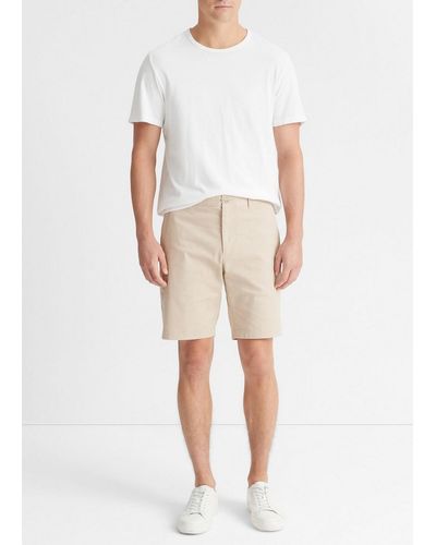 Vince Brushed Cotton Twill Griffith Chino Short, Beach Sand, Size 34 - Natural