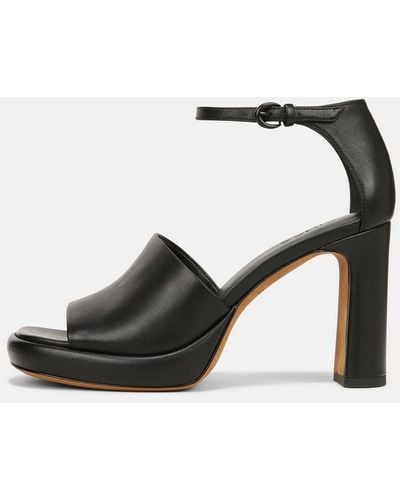 Vince Amara Leather Platform Heel, Black, Size 6.5