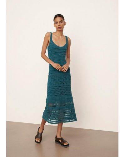 Vince Lace Crochet Dress - Blue