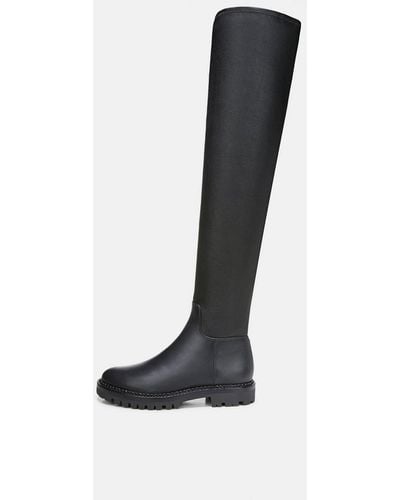Vince Cabria Leather Over-the-knee Lug Boot - Black