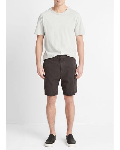 Vince Garment Dye Cotton Twill Cargo Short, Soft Black, Size 32 - Gray