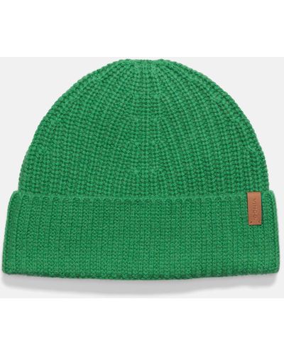 Vince Wool-cashmere Shaker-stitch Hat, Green