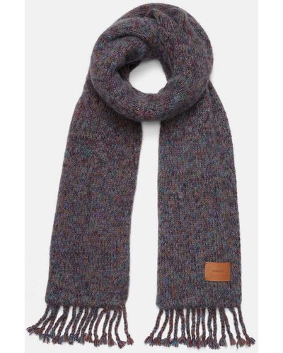 Vince Alpaca-blend Marled-knit Scarf, Multicolour - Grey