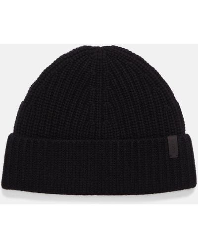 Vince Wool-cashmere Shaker-stitch Hat, Black