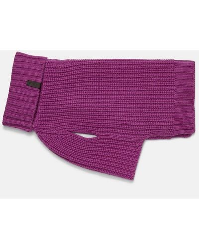 Vince Wool And Cashmere Shaker-Stitch Dog Sweater - Purple