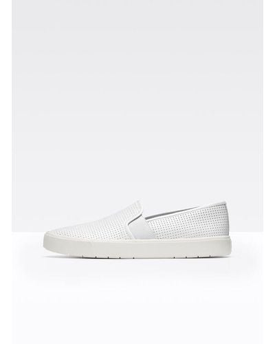 Vince Perforated Leather Blair Trainer - White