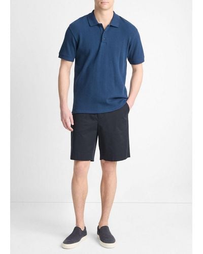 Vince Variegated Pima Cotton Polo Shirt - Blue