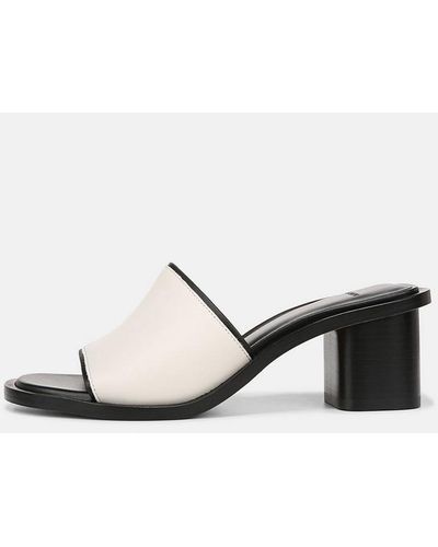 Vince Donna Leather Slide Sandal, Milk, Size 6 - White