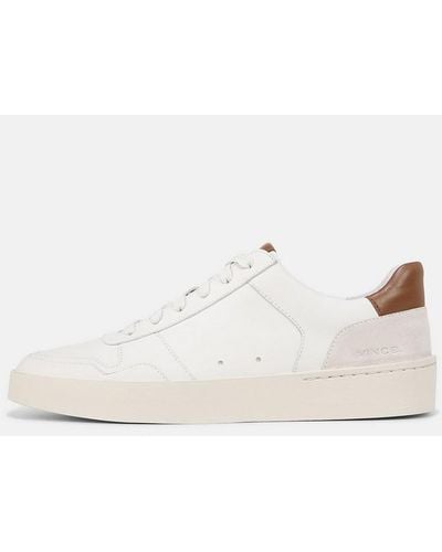 Vince Peyton Leather Lace-up Trainer, White, Size 10.5