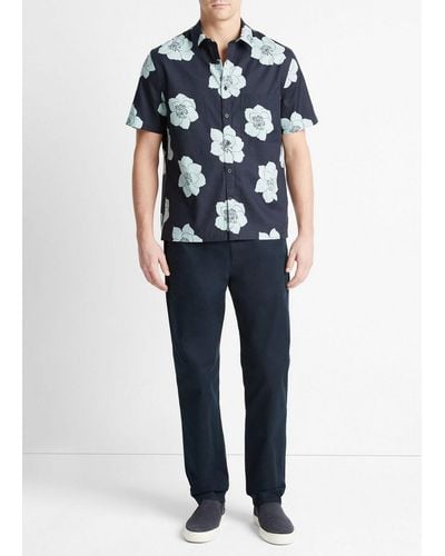 Vince Apple Blossom Short-sleeve Shirt, Coastal Blue/ceramic Blue, Size M