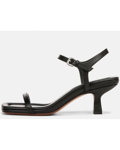 Vince Coco Leather Heeled Sandal, Black, Size 6 - White
