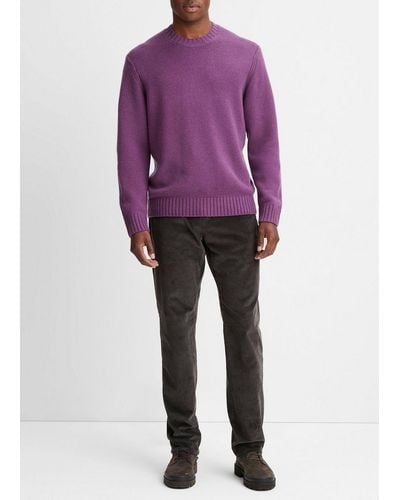 Vince Wool-cashmere Relaxed Crew Neck Jumper, Purple, Size Xxl
