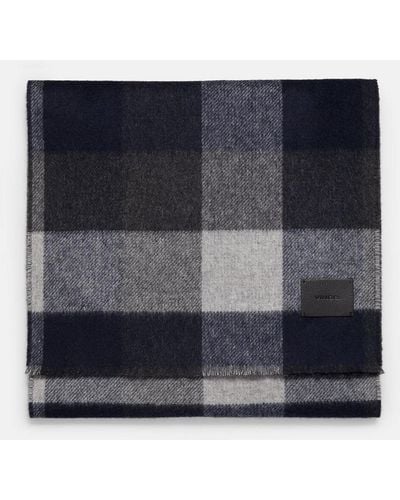 Vince Stafford Plaid Wool And Cashmere Double-face Scarf, Multicolor - Black