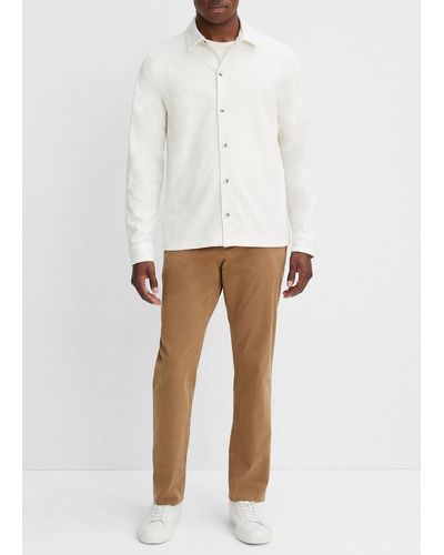 Vince Twill Knit Button-front Shirt, White, Size Xs