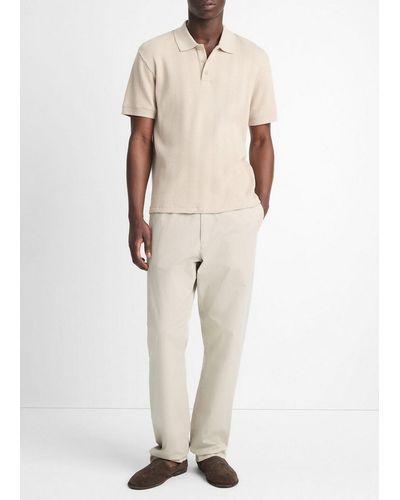 Vince Variegated Pima Cotton Polo Shirt - Natural