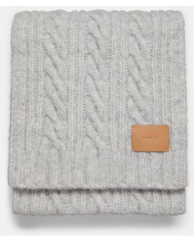 Vince Airspun Wool-blend Cable-knit Scarf, Gray