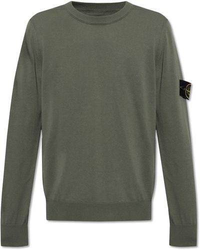 Stone Island Sweater With Logo, - Green
