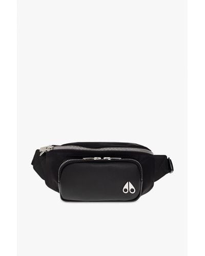 Moose Knuckles Belt Bag With Logo - Black