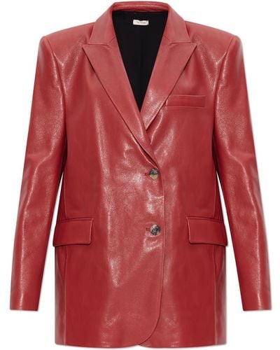 The Mannei ‘Greenock’ Leather Blazer - Red