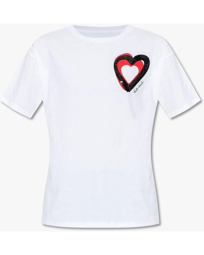 Kate Spade T-shirt With Sequinned Appliqué - White