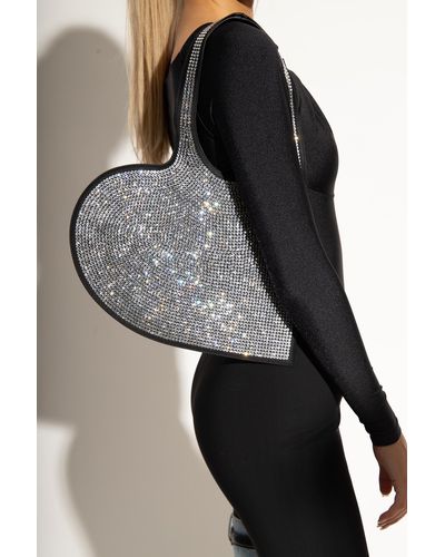 Coperni ‘Heart Mini’ Leather Shoulder Bag - Gray