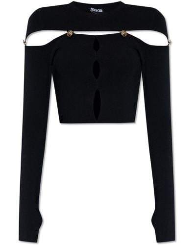 Versace Top With Detachable Panel - Black