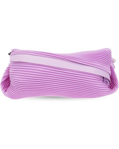 Pleats Please Issey Miyake Pleated Belt Bag, - Purple