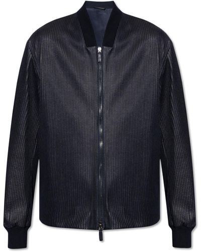 Giorgio Armani Leather Jacket - Blue