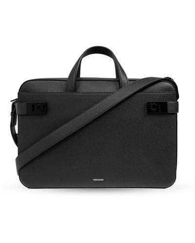 Ferragamo Leather Briefcase - Black
