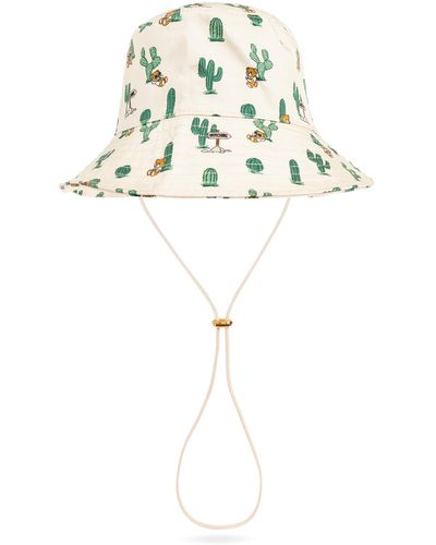 Moschino Printed Bucket Hat, - Natural