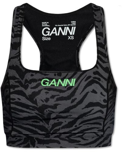 Ganni Sports Bra, - Black
