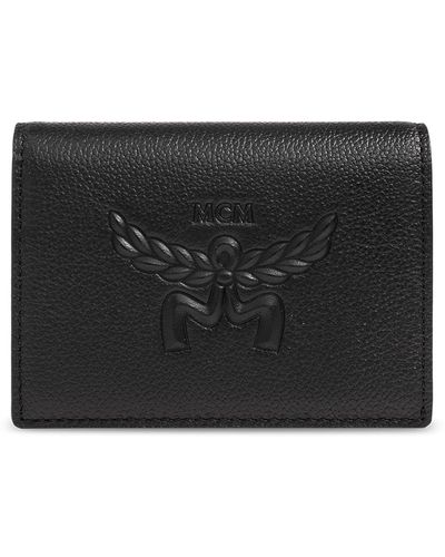 MCM Leather Wallet, - Black
