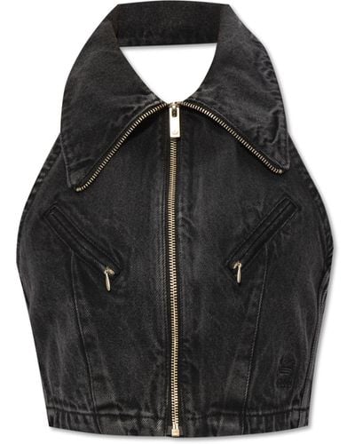 adidas Originals Short Denim Vest - Black