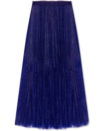 Forte Forte Pleated Skirt With Lurex Threads - Blue