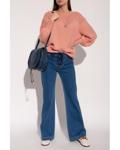 See By Chloé Sweater With Puff Sleeves - Pink