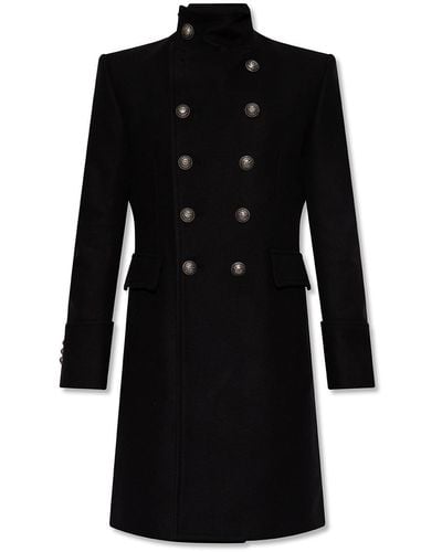 Balmain Double-breasted Coat - Black