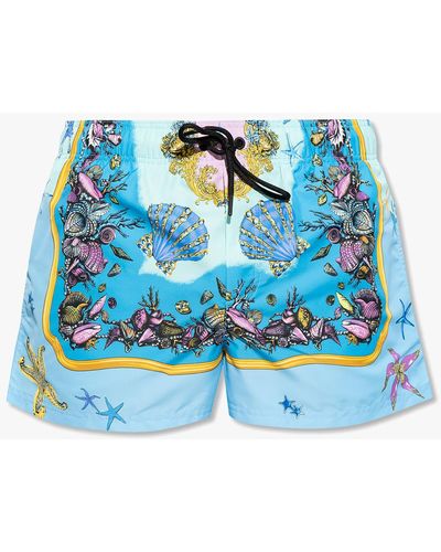 Versace Patterned Swim Shorts - Blue