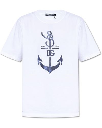 Dolce & Gabbana Printed T-shirt, - White