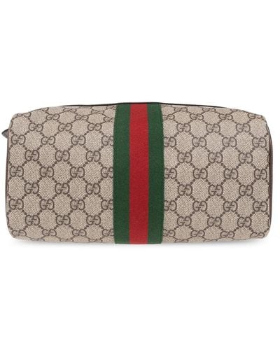 Gucci 'GG Supreme' Canvas Wash Bag - Gray